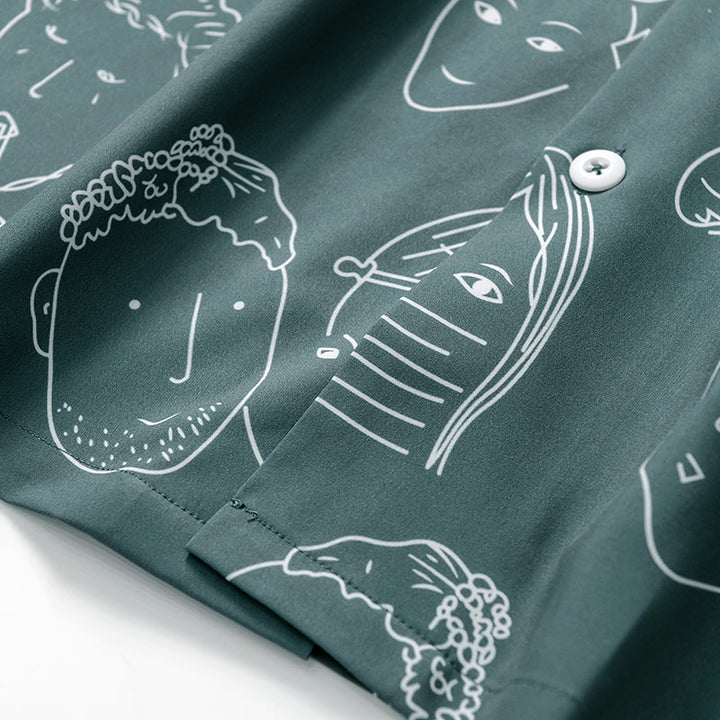 Austin | Printed Cuban Collar Shirt