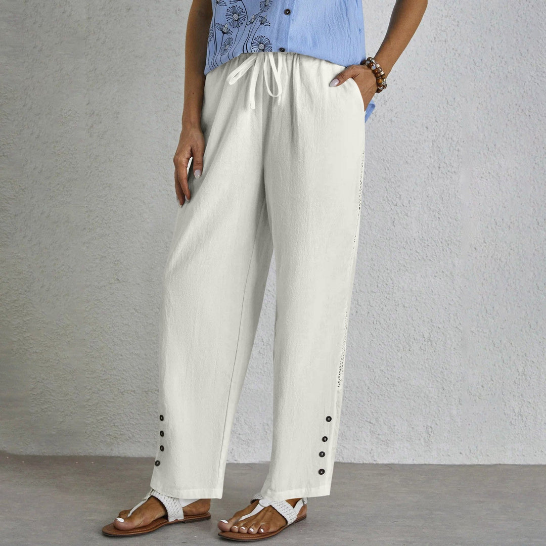 Shania - Button-Detail Relaxed Fit Pants