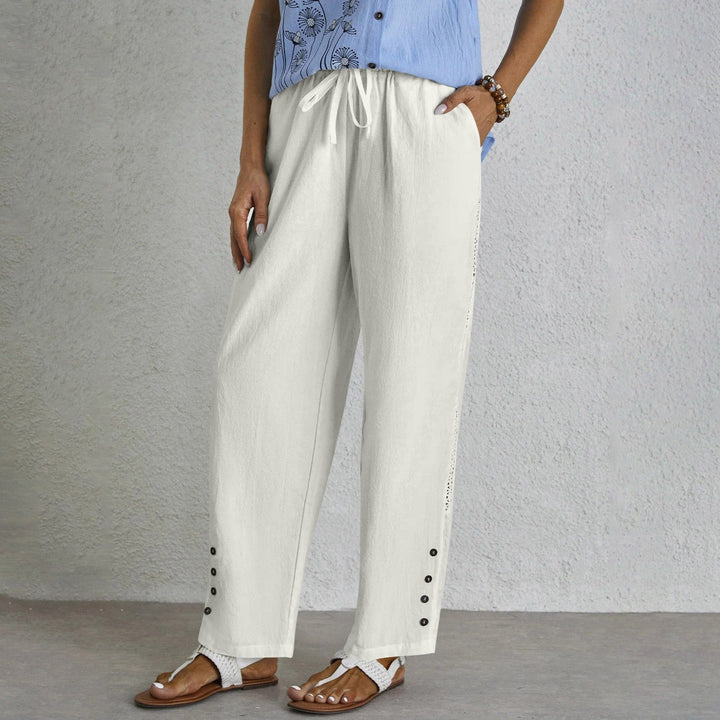 Shania - Button-Detail Relaxed Fit Pants