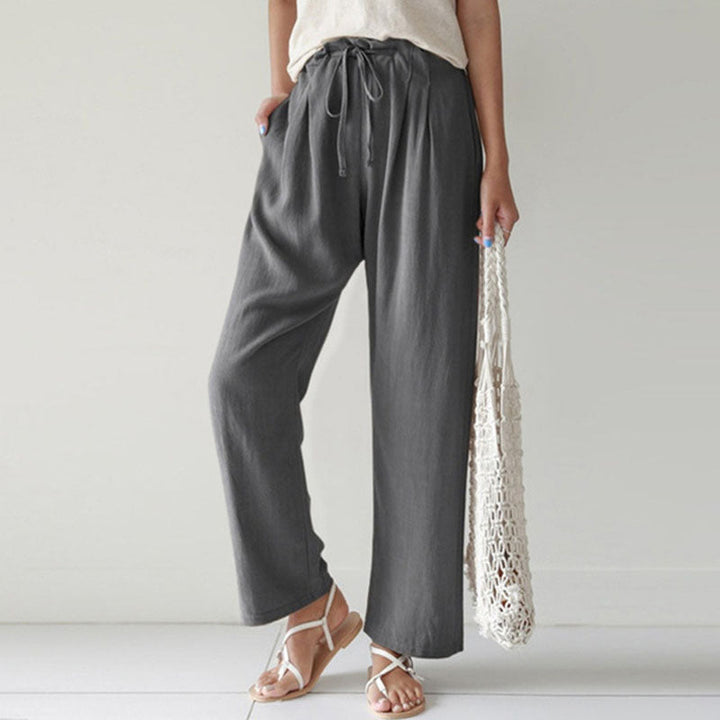 Vara - Comfortable Drawstring Relaxed Fit Pants