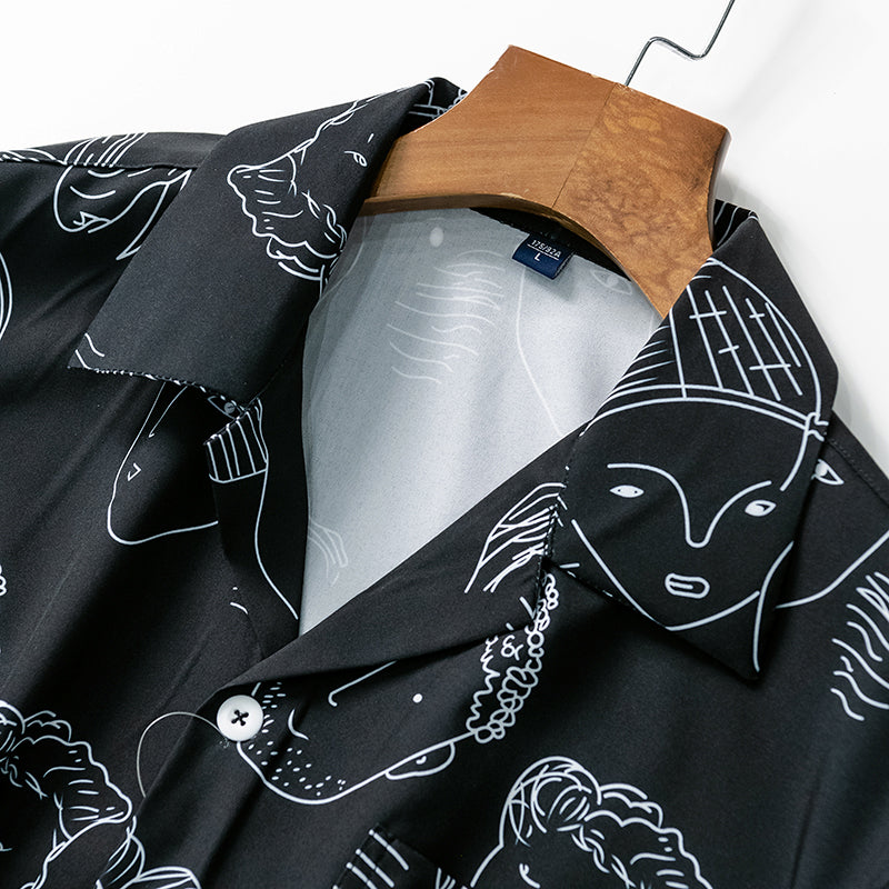 Austin | Printed Cuban Collar Shirt