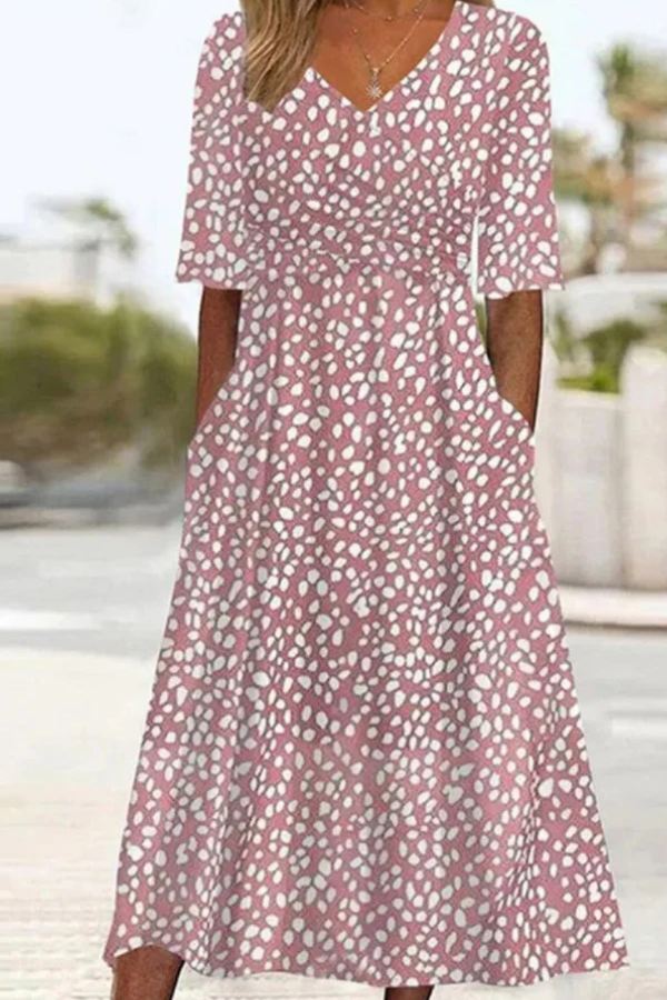 Vivian | Elegant Polka Dot Midi Dress