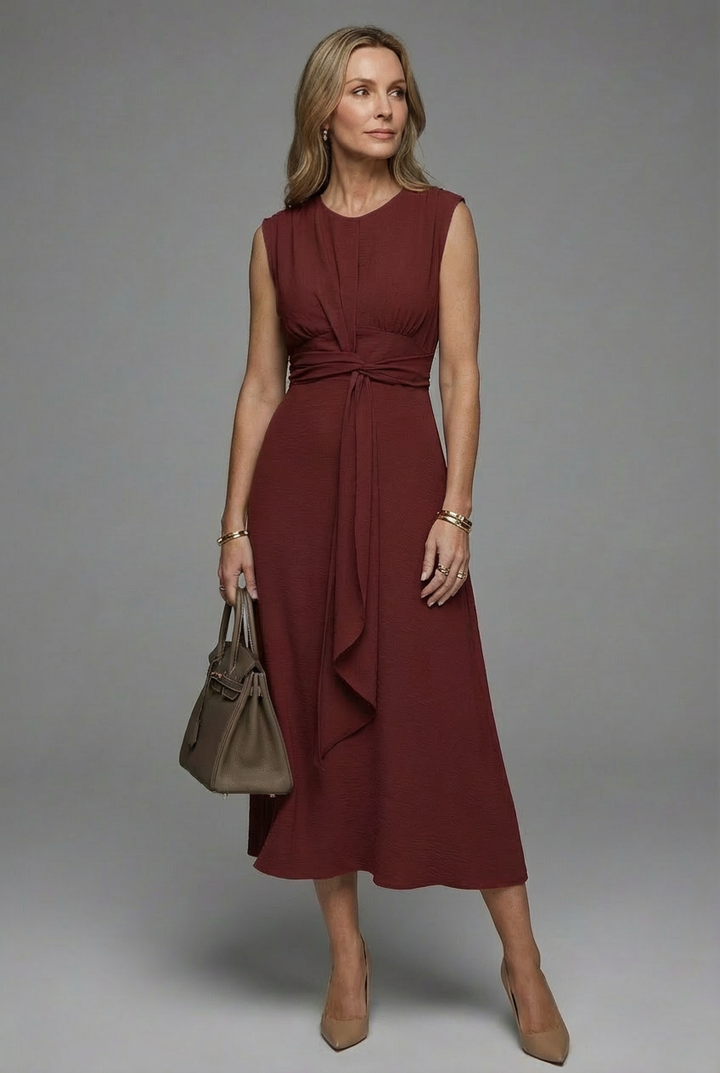 Sophia™ | Sleeveless Twist Waist Midi Dress