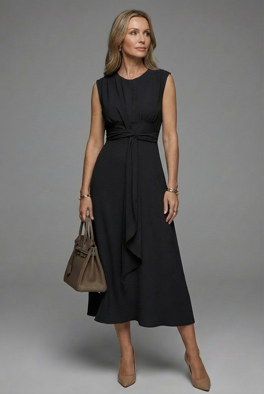 Sophia™ | Sleeveless Twist Waist Midi Dress