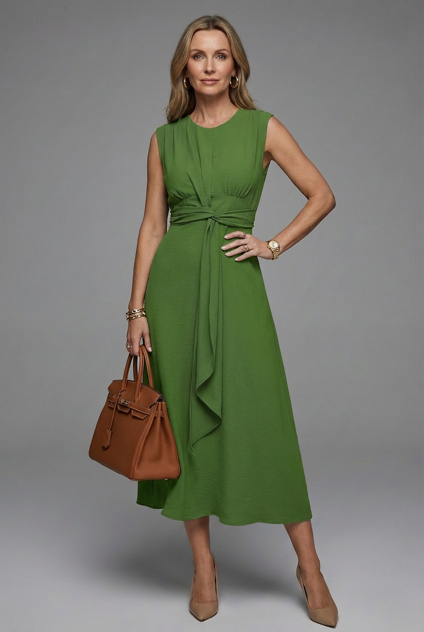 Sophia™ | Sleeveless Twist Waist Midi Dress