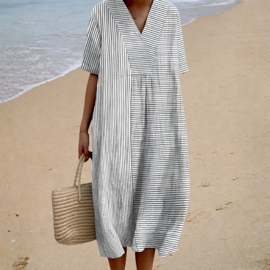 Delphine | Striped Midi Dress Collection