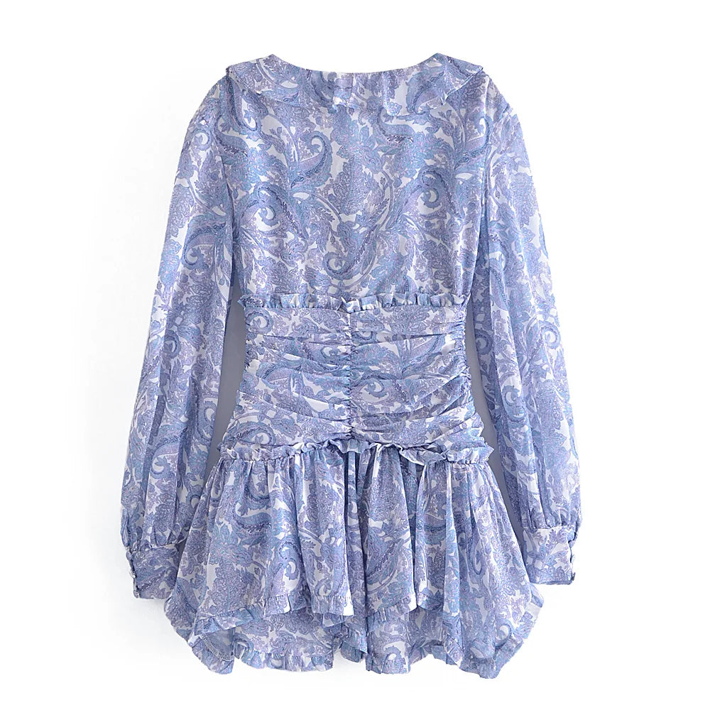 Paisley Chiffon Mini Dress