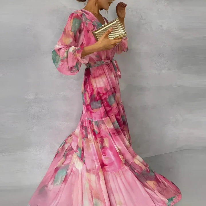 LUCIA | Adjustable Floral Pattern Long Summer Dress