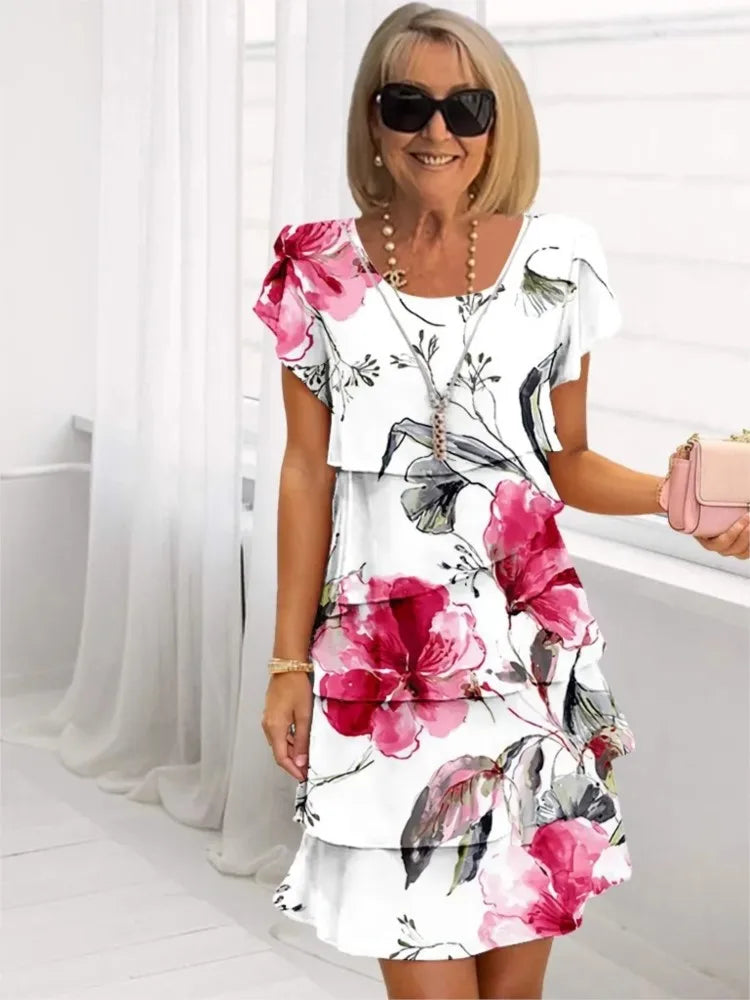 Éliane – Elegant Flowing Dress with Ruffles