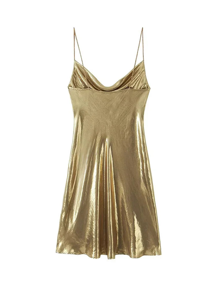 Metallic Cami Mini Dress