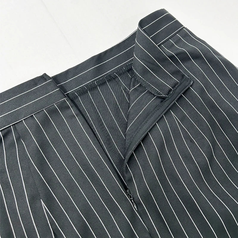 Pinstripe Maxi Skirt Vest Set