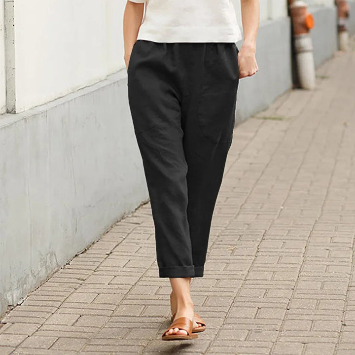 Kriza - Pocketed Wide Leg Trousers