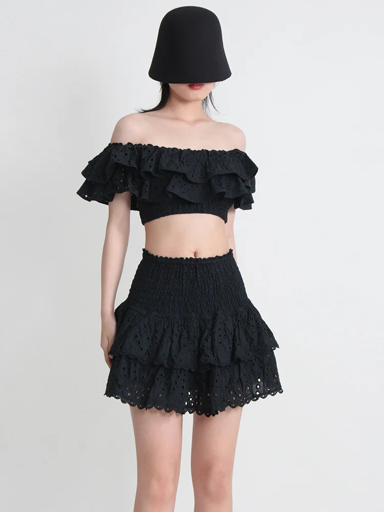 Off Shoulder Ruffle Set