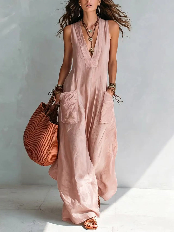 Eva | V-Neck Long Bohemian Dress