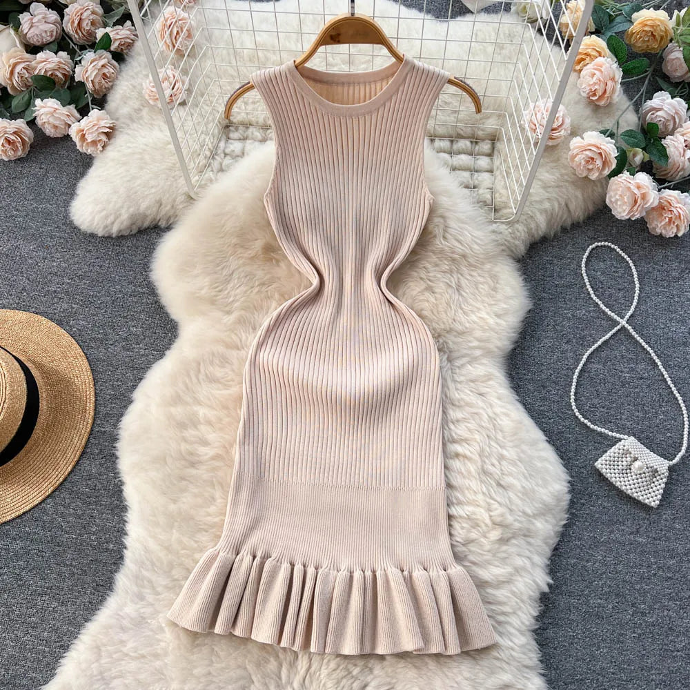 Mini Ruffle Knit Dress