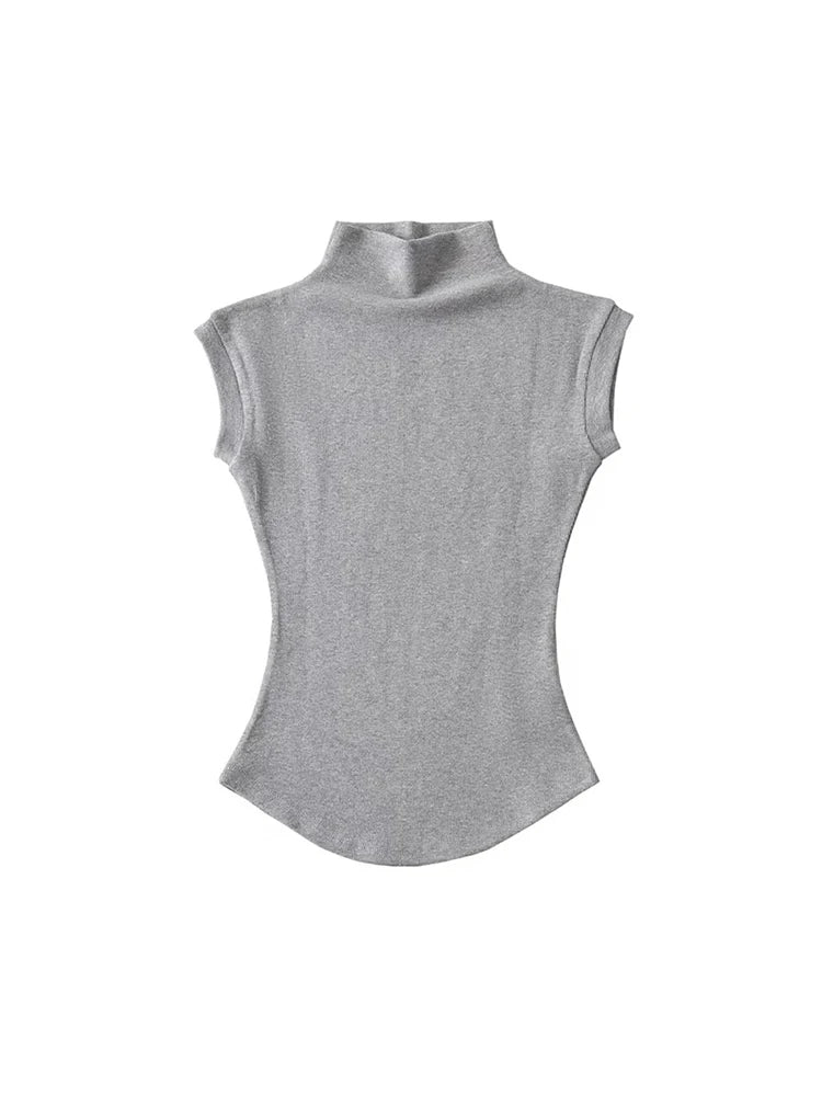 Sleeveless High Neck Top