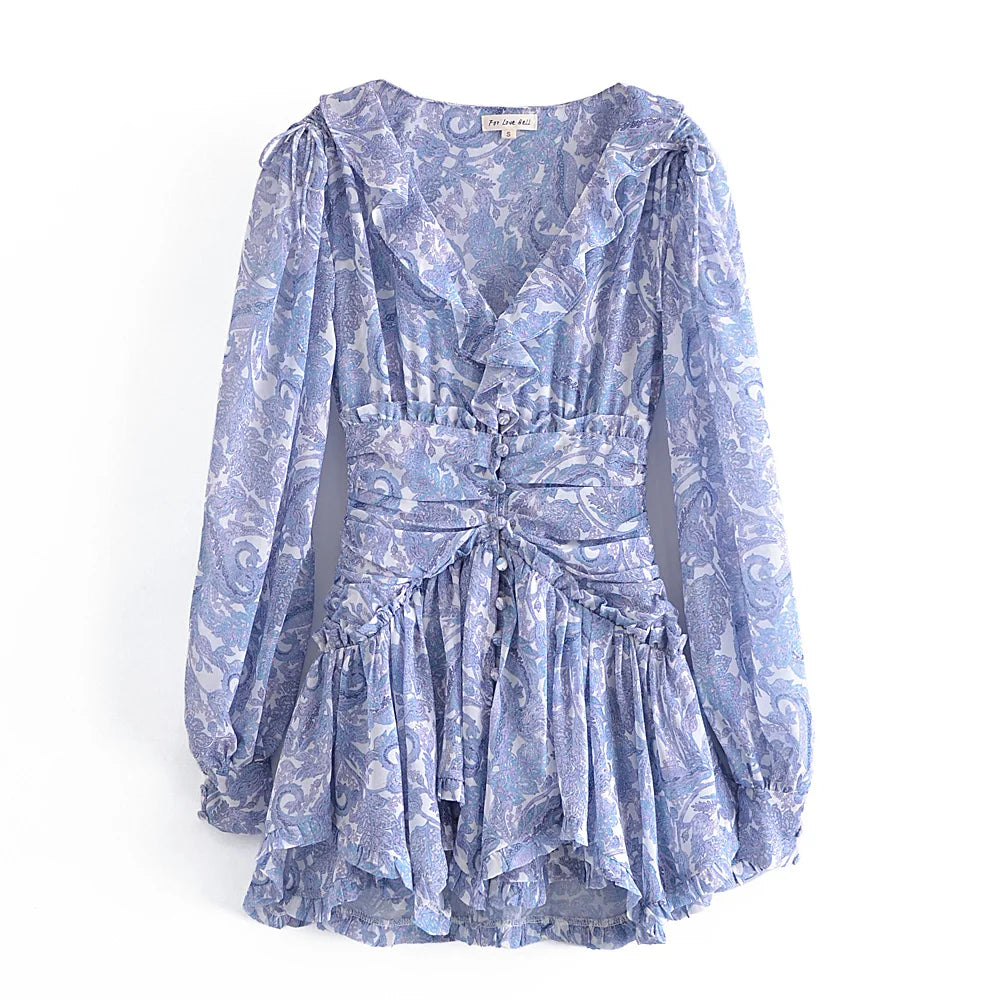 Paisley Chiffon Mini Dress