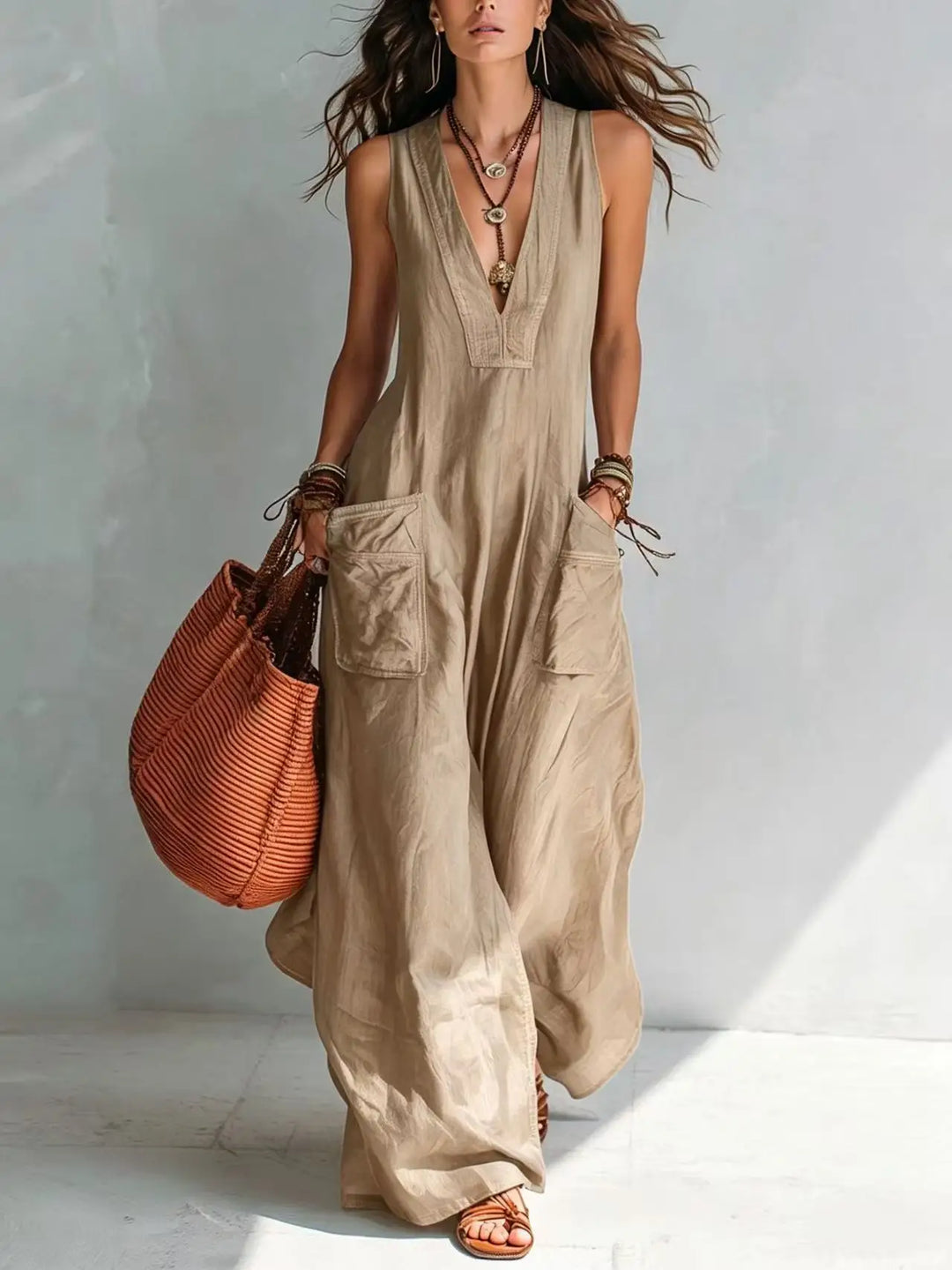 Eva | V-Neck Long Bohemian Dress