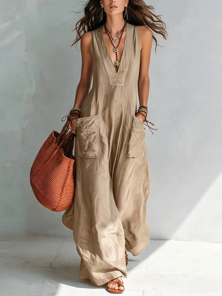 Eva | V-Neck Long Bohemian Dress