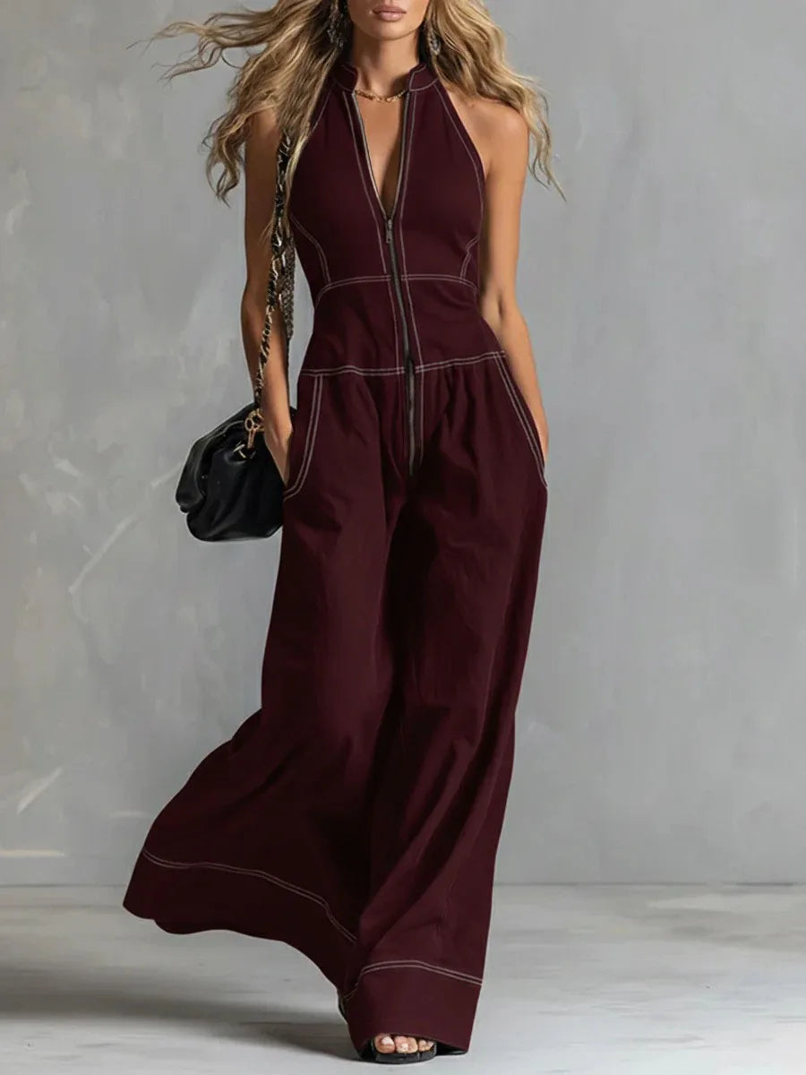 Helena | Zip-Front Jumpsuit