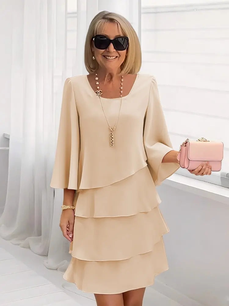 Elise – Fluid Elegance Dress with Ruffles