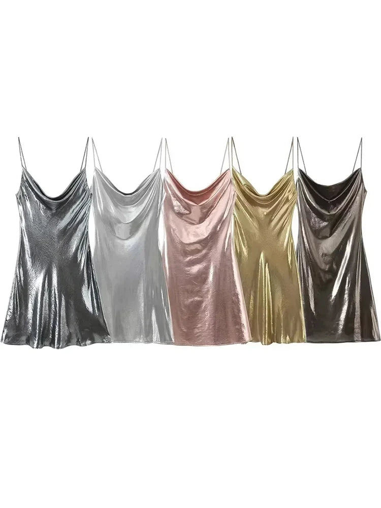 Metallic Cami Mini Dress