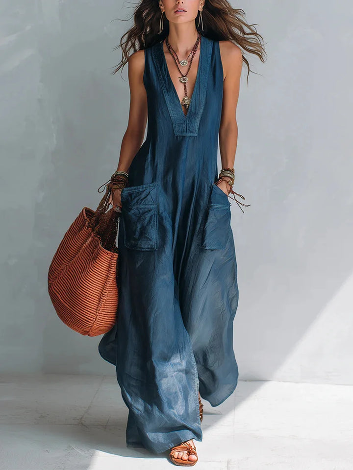 Eva | V-Neck Long Bohemian Dress
