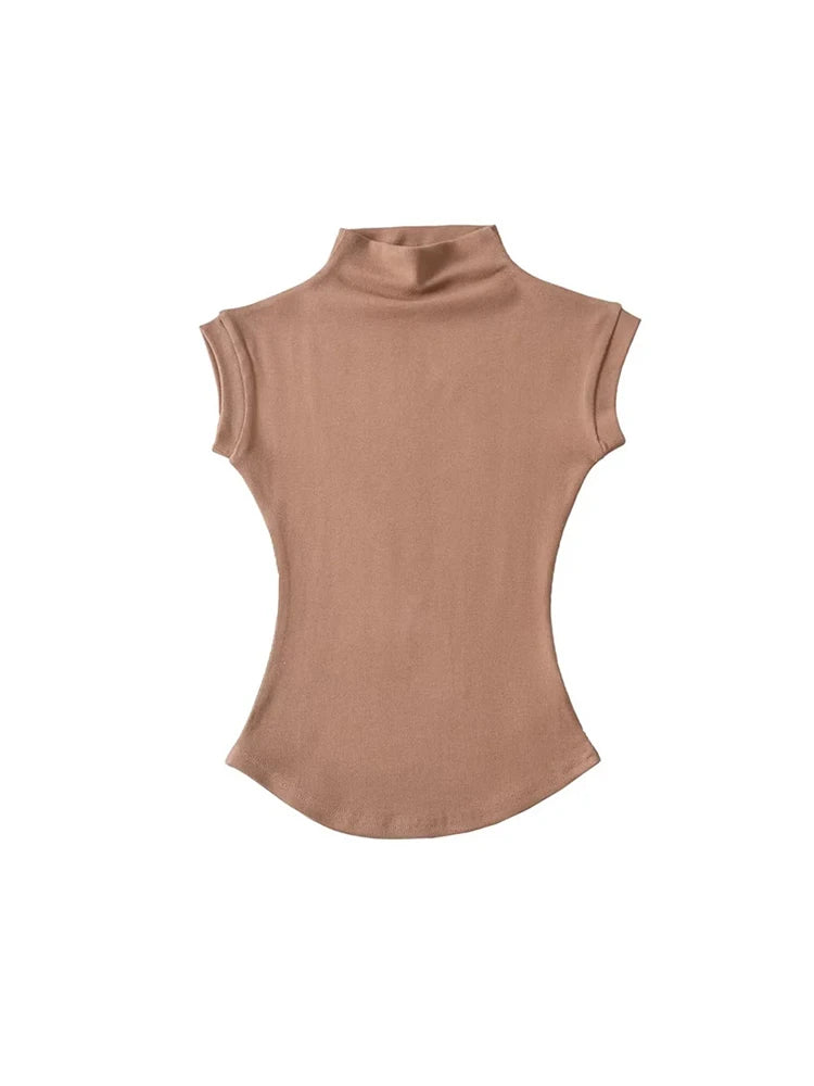 Sleeveless High Neck Top