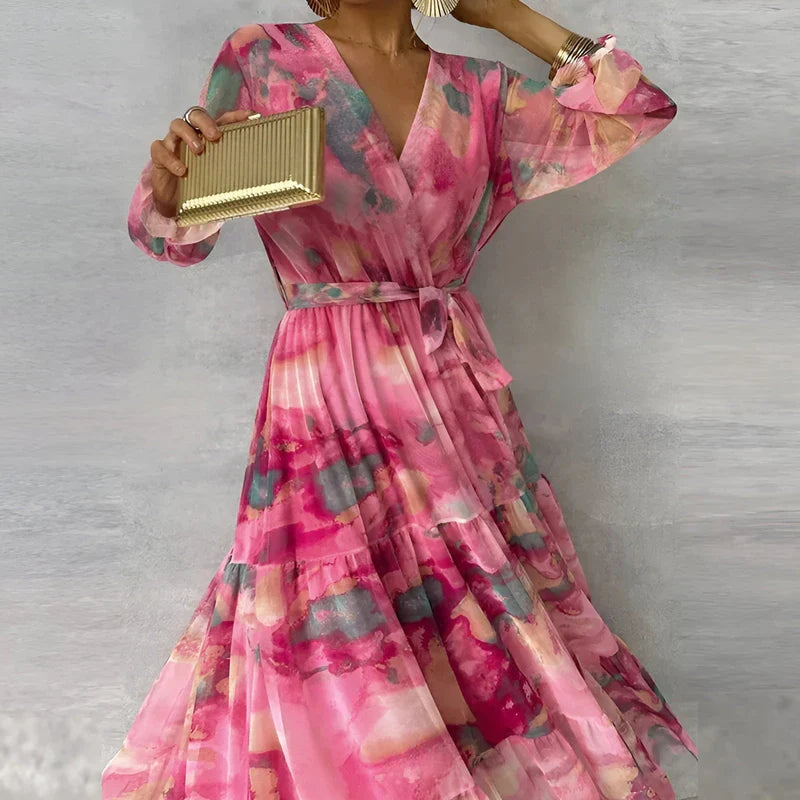 LUCIA | Adjustable Floral Pattern Long Summer Dress