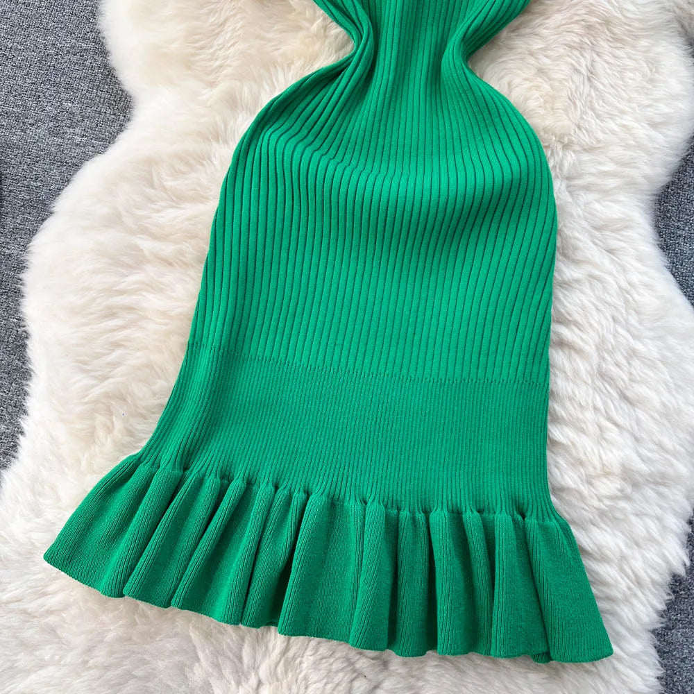 Mini Ruffle Knit Dress