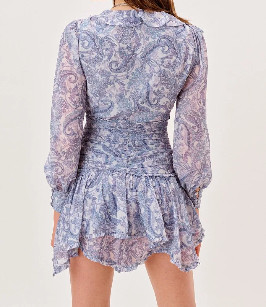 Paisley Chiffon Mini Dress