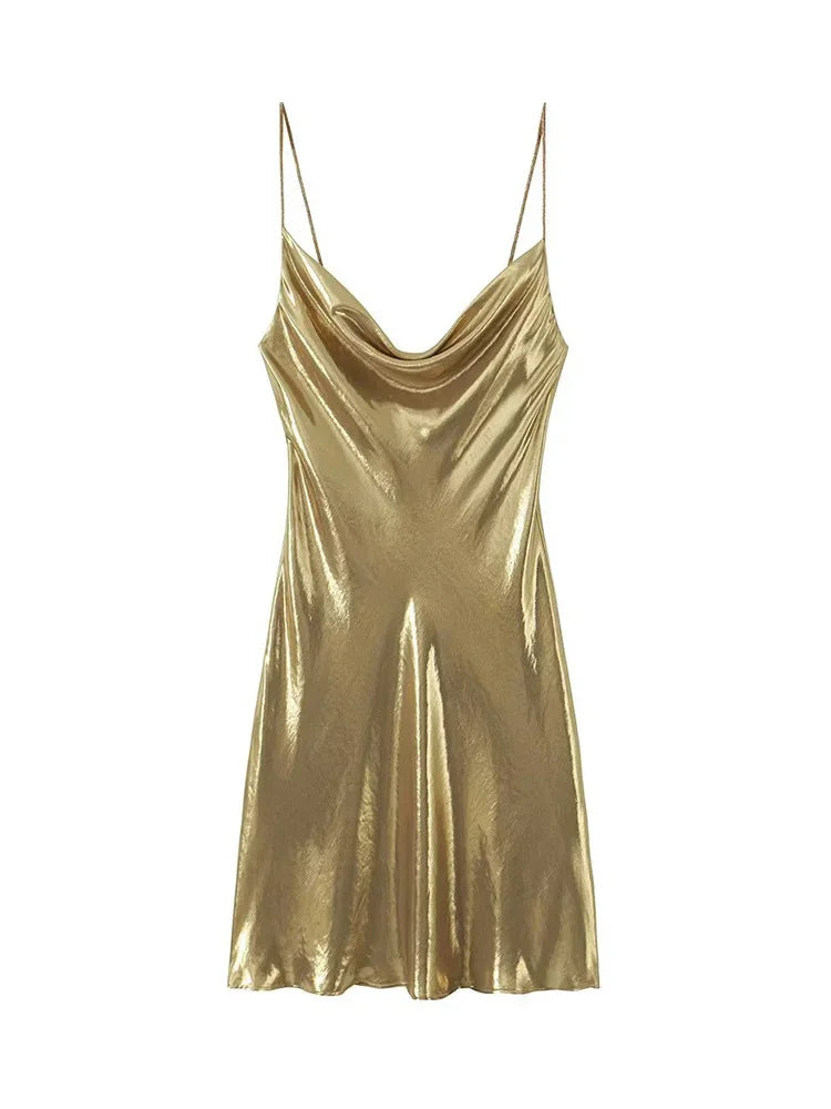 Metallic Cami Mini Dress