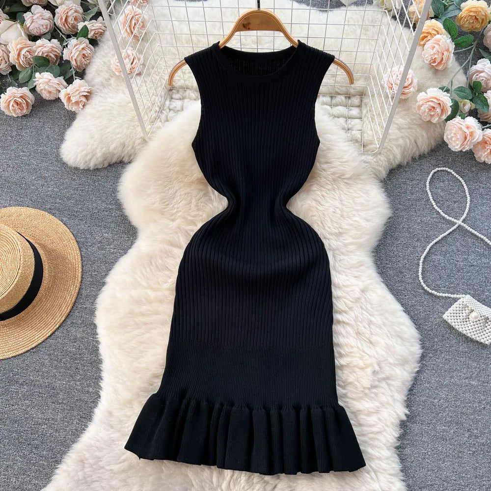 Mini Ruffle Knit Dress