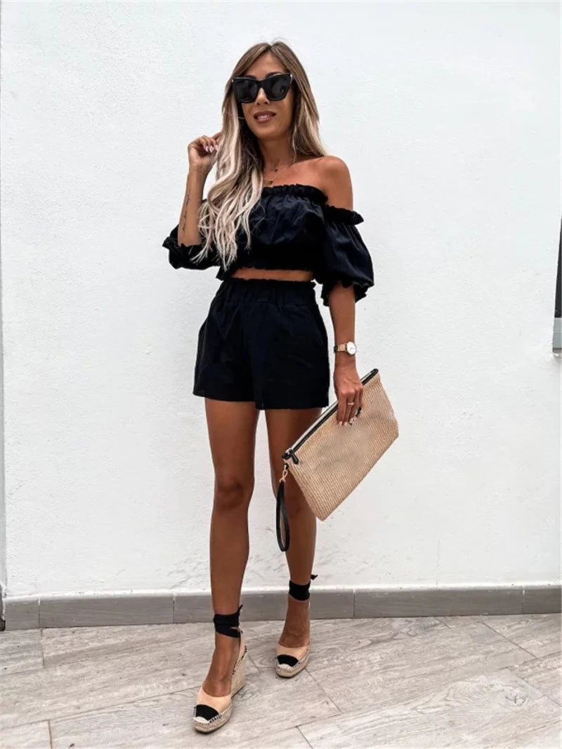 Off Shoulder Short Set