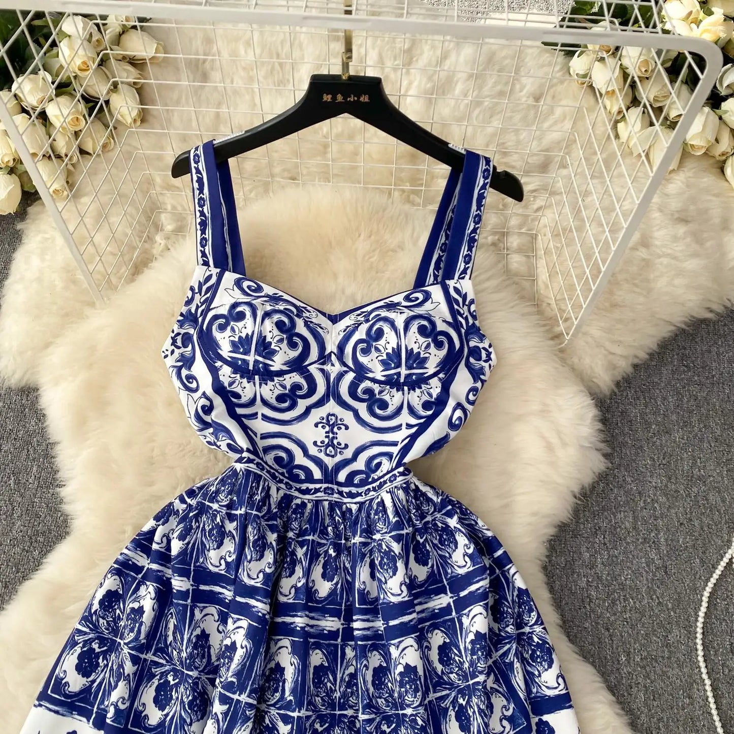 Greek Print Mini Dress