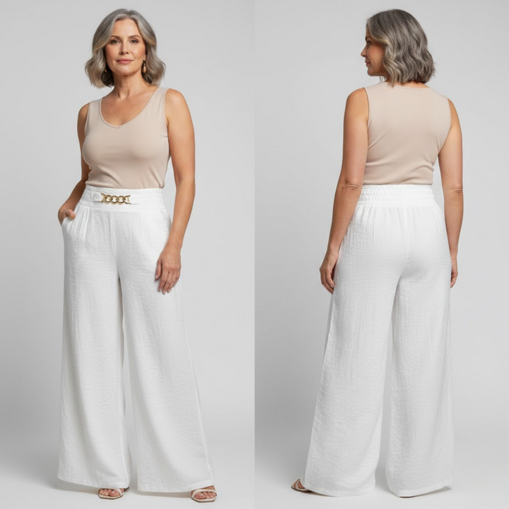 Evelyne™ — Sculpting High-Waisted Wide-Leg Trousers