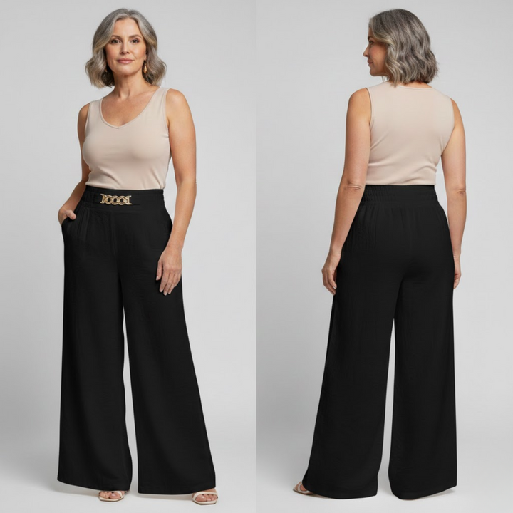Evelyne™ — Sculpting High-Waisted Wide-Leg Trousers