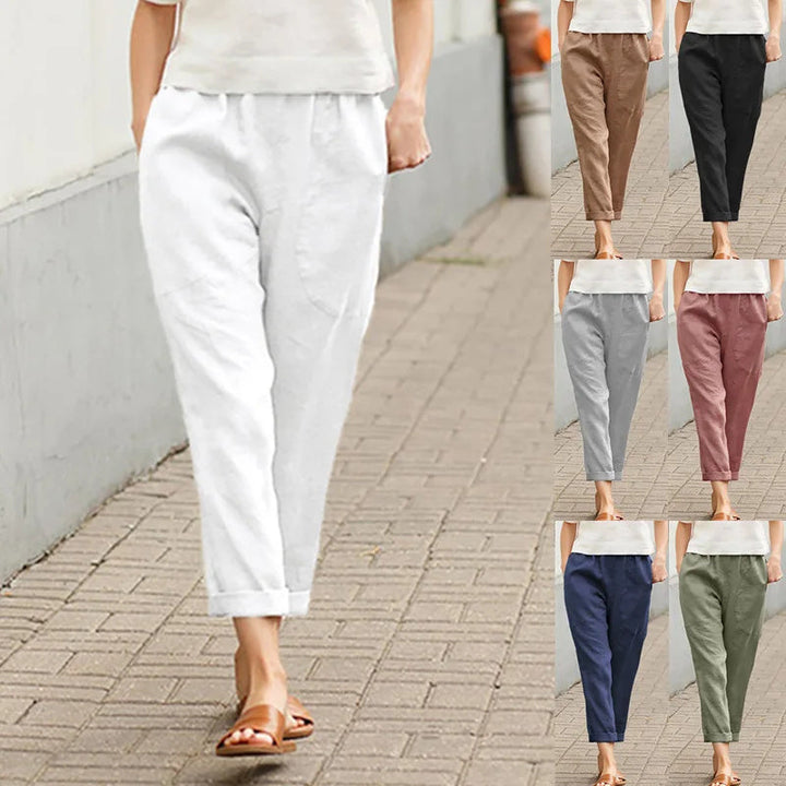 Kriza - Pocketed Wide Leg Trousers