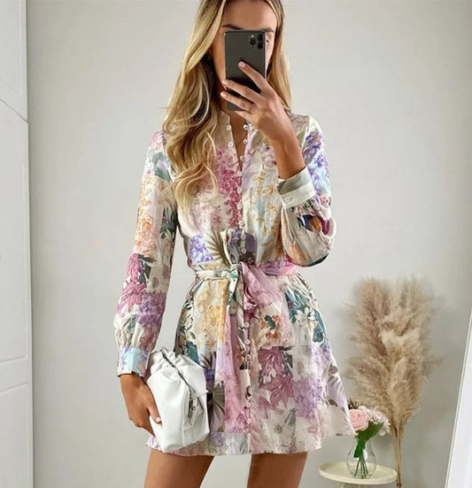 Pastel Floral Mini Dress