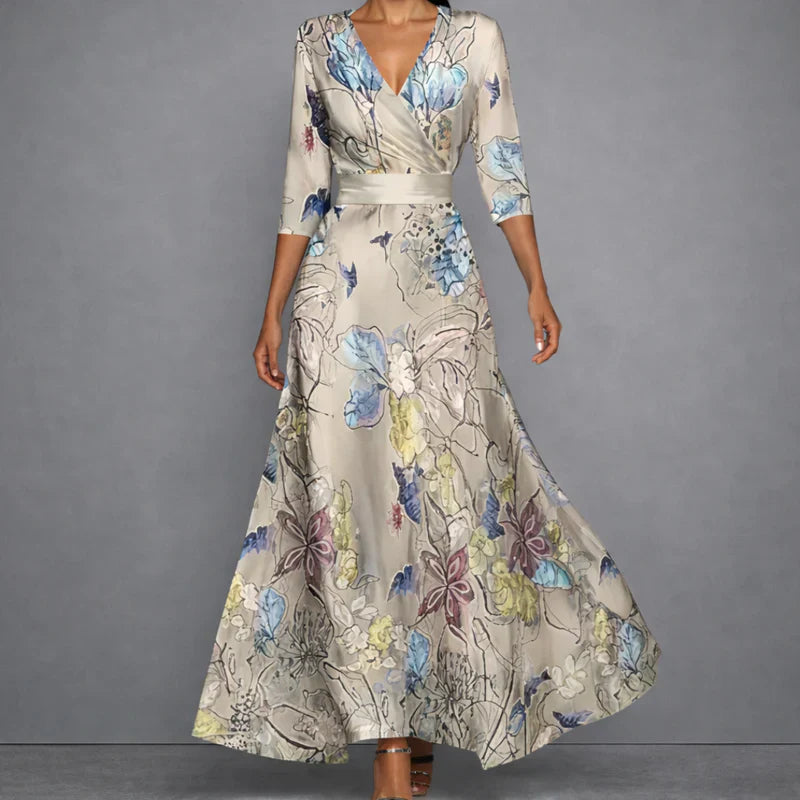 CALLA | Elegant Floral Maxi Dress for Confident Sculpting