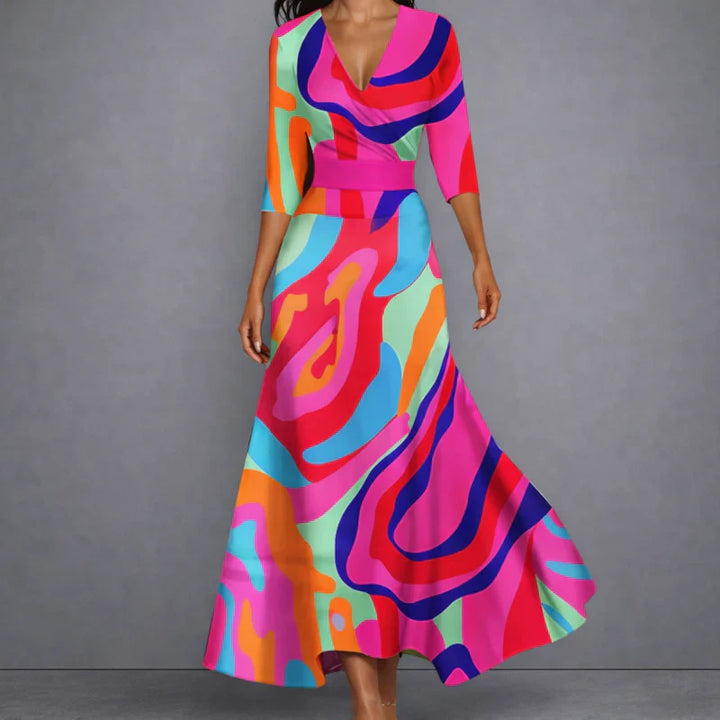 CALLA | Elegant Floral Maxi Dress for Confident Sculpting