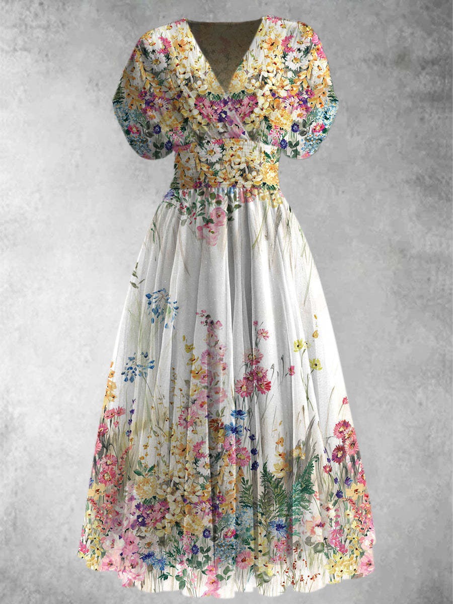 Vivian™ | Short Sleeve Floral Maxi Dress