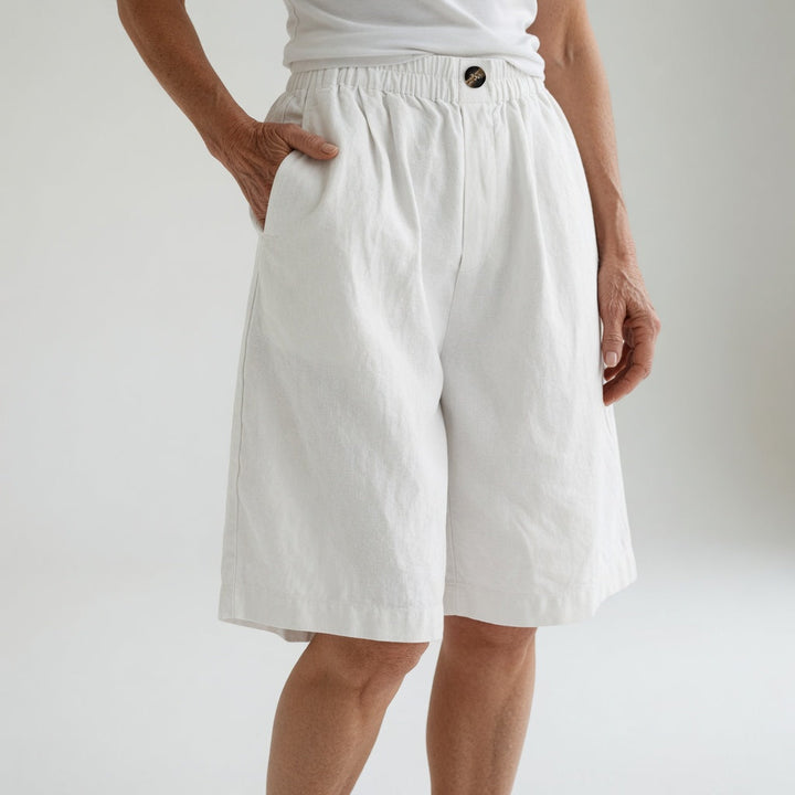 Wandeline™ — Relaxed Fit Natural Elastic Waist Wide Shorts for Summer Comfort