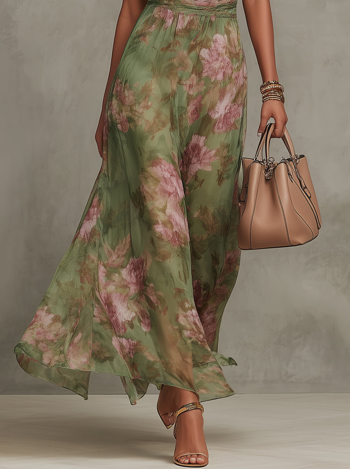 LIVIA | CHIC FLORAL HALTER MAXI DRESS