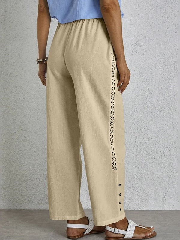 Shania - Button-Detail Relaxed Fit Pants
