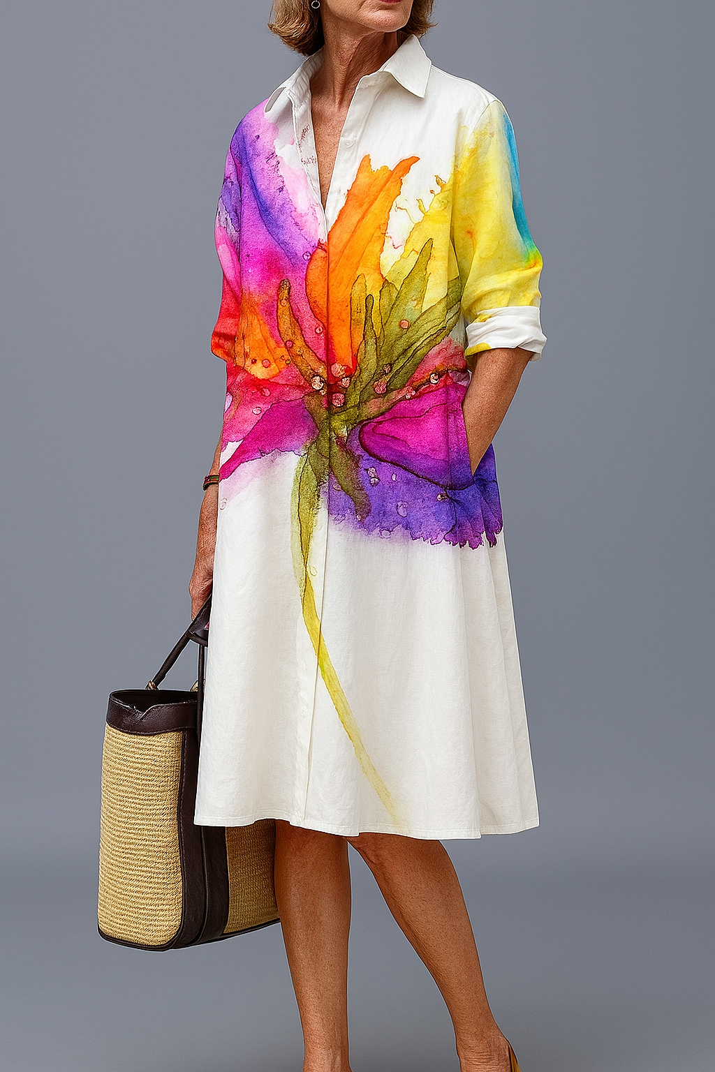 Lydia | Sophisticated Midi Dress with Elegant Charm