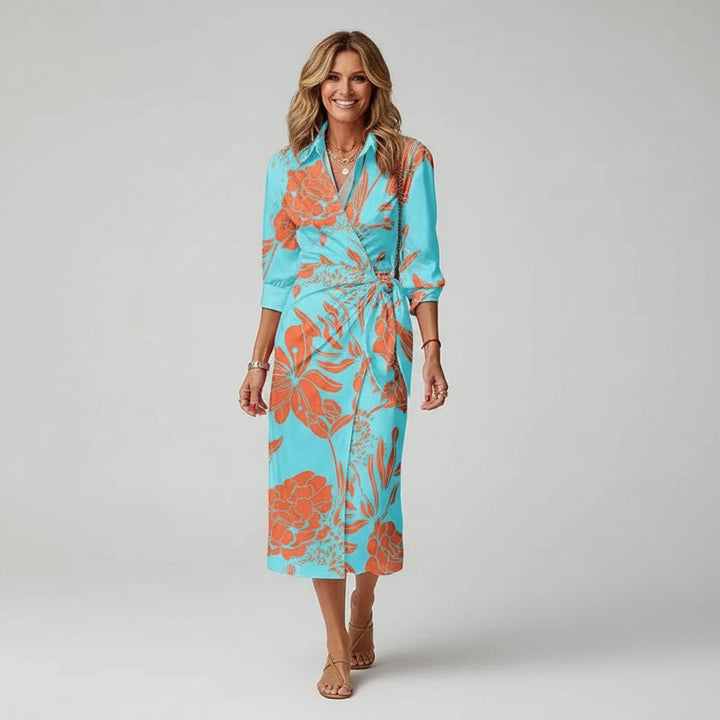 Sienna™ | Printed Wrap Midi Dress