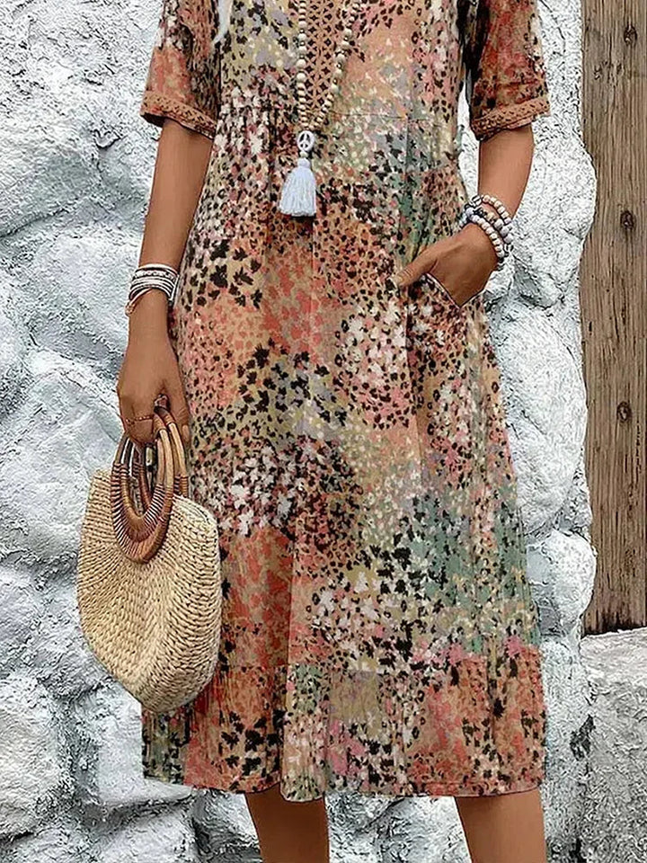 Dorina | Printed V-Neck Dress
