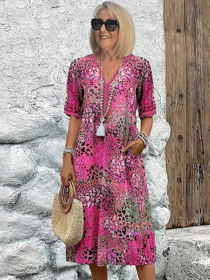 Dorina | Printed V-Neck Dress