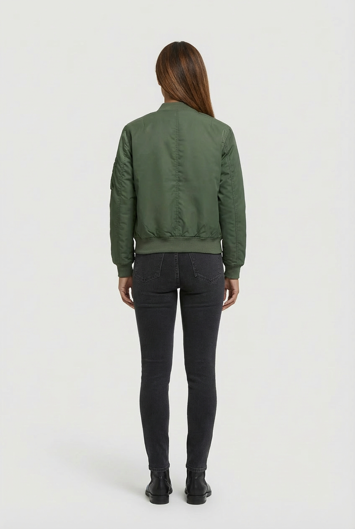 Padded Womens Jacket with High Neck and Zip Front Fit